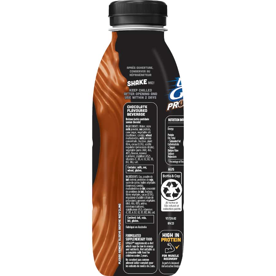 Sanitarium Up & Go Flavoured Milk Protein Energize Choc Hit Bottle 500mL