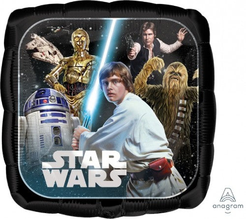 45cm Star Wars Classic balloon featuring iconic characters, perfect for themed parties and celebrations.