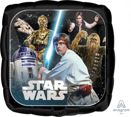 45cm Star Wars Classic balloon featuring iconic characters, perfect for themed parties and celebrations.