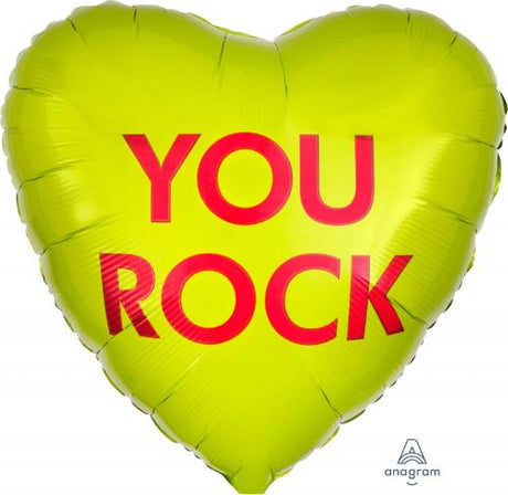 Vibrant 45cm foil balloon in candy heart shape, perfect for celebrations and adding joy to any event.