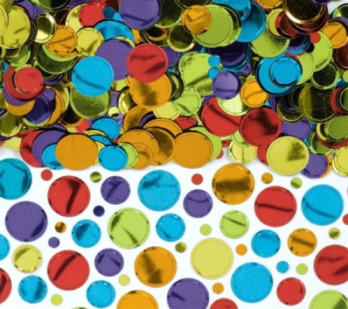 Colorful multi-hued Dots Confetti in a 70g pack, perfect for adding joy to celebrations and craft projects.