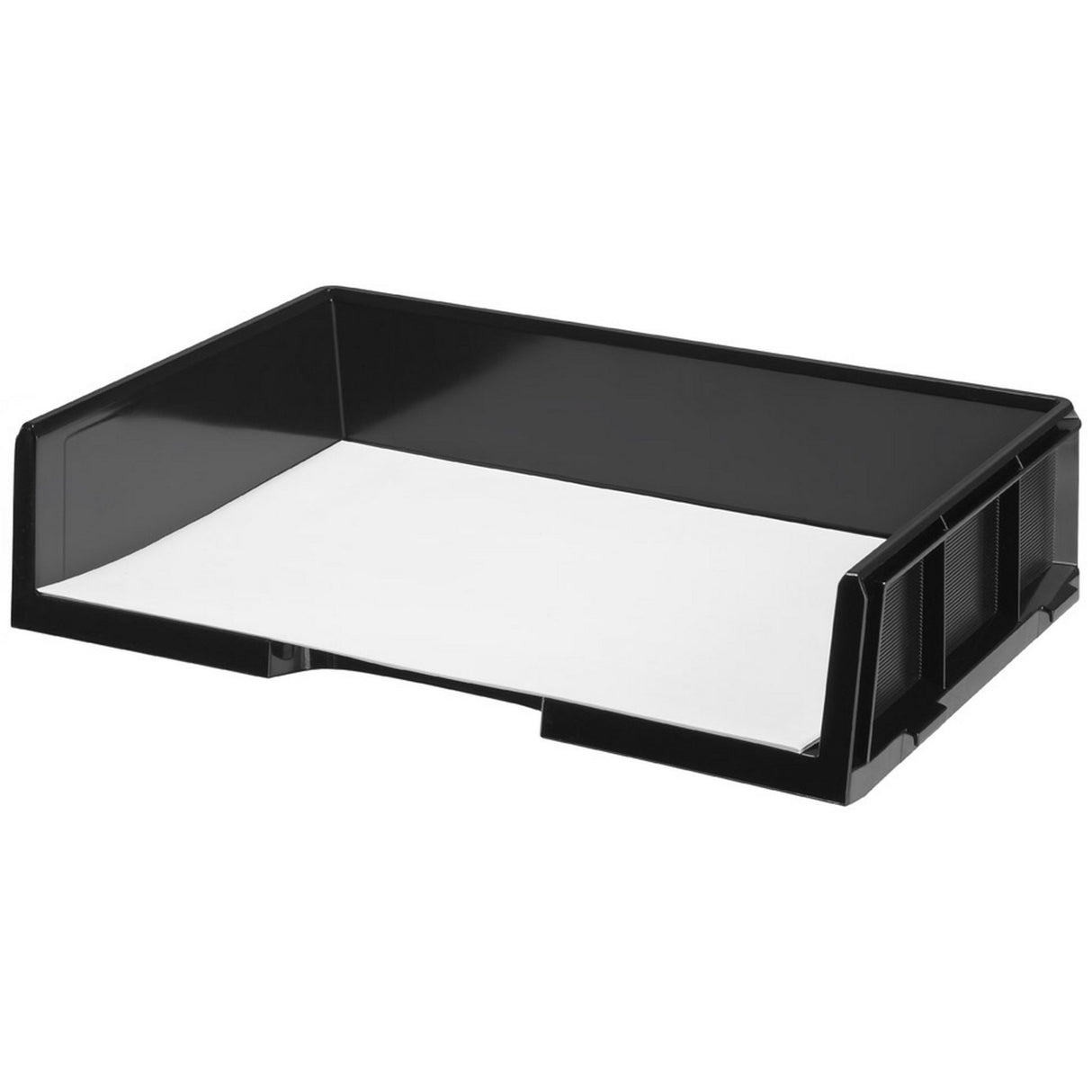 Esselte Celestial A3 document tray in sleek black, designed for landscape paper, stackable and durable for workspace organization.