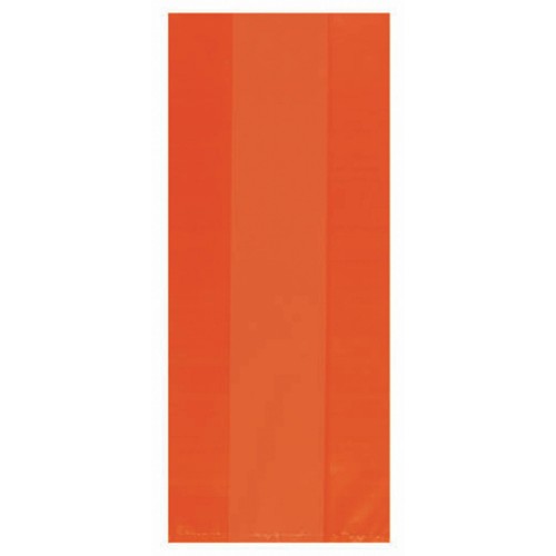 Vibrant orange cello party bags, 9.5x4 inches, pack of 25, perfect for celebrations and events.