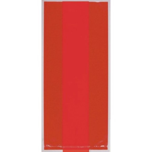 Vibrant Apple Red cello party bags, 9.5 x 4 inches, ideal for favors, candies, and gifts – pack of 25.