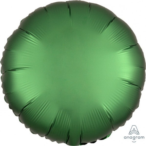 45cm satin luxe emerald foil balloon, self-sealing, perfect for elegant celebrations and versatile party decor.