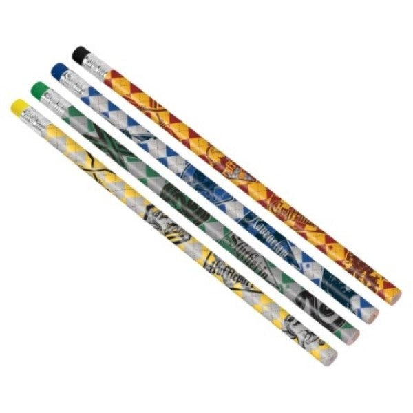 Pack of 12 Harry Potter pencils featuring vibrant designs, perfect for creative writing and artistic adventures.
