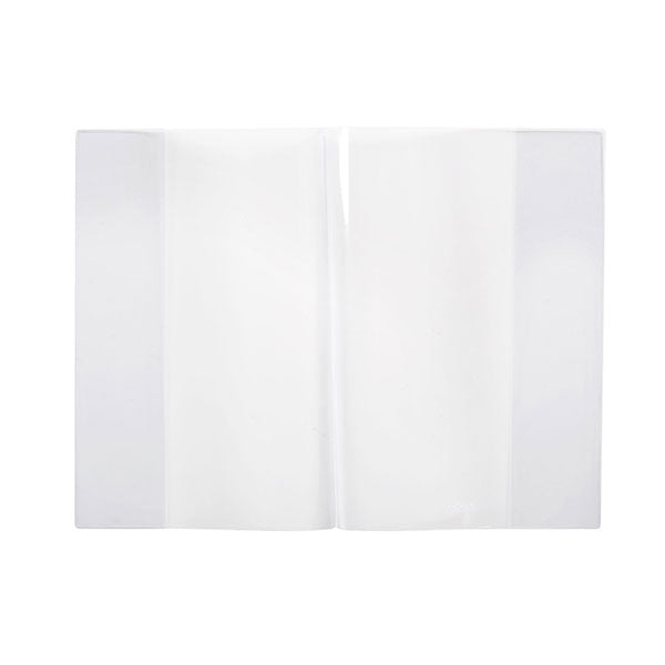 Clear 9x7 book sleeves in a pack of 5, protecting notebooks and documents from wear, moisture, and dirt.