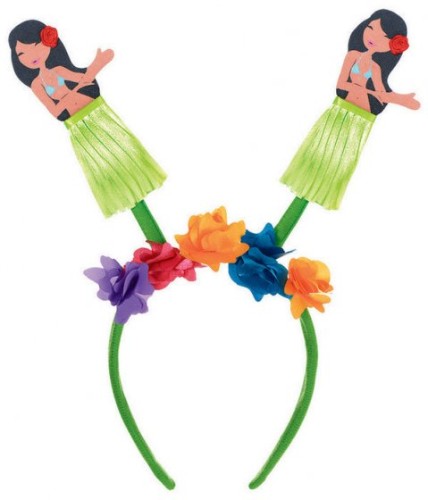 Vibrant Luau Hula Girl Headbopper with swaying hula girls, perfect for tropical-themed parties and celebrations.
