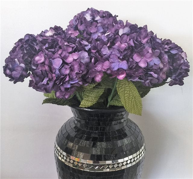 Purple Hydrangeas Bunch Of 3