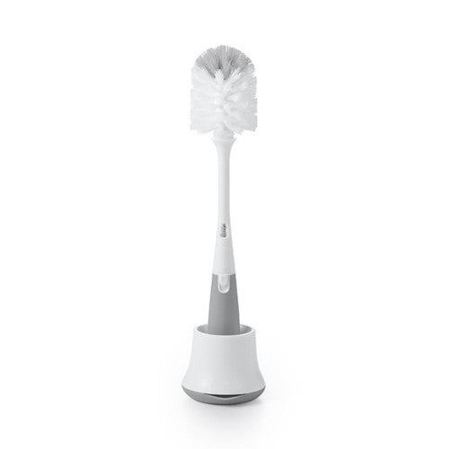 Bottle Brush with Detail Cleaner & Stand - OXO TOT (Pebble)