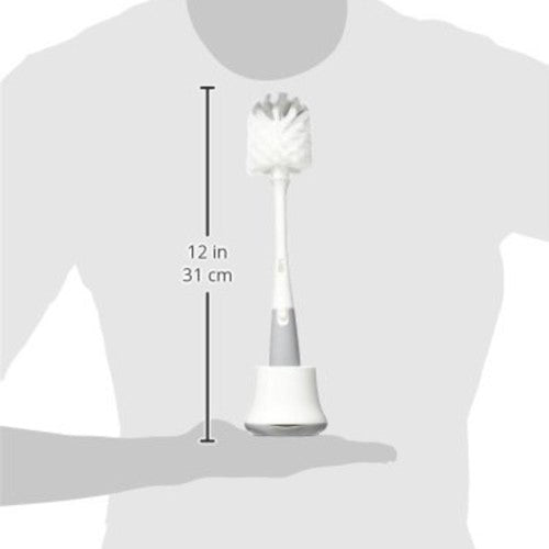 Bottle Brush with Detail Cleaner & Stand - OXO TOT (Pebble)