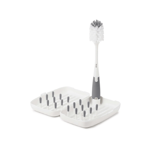 On the Go Drying Rack & Bottle Brush - OXO TOT (Pebble)