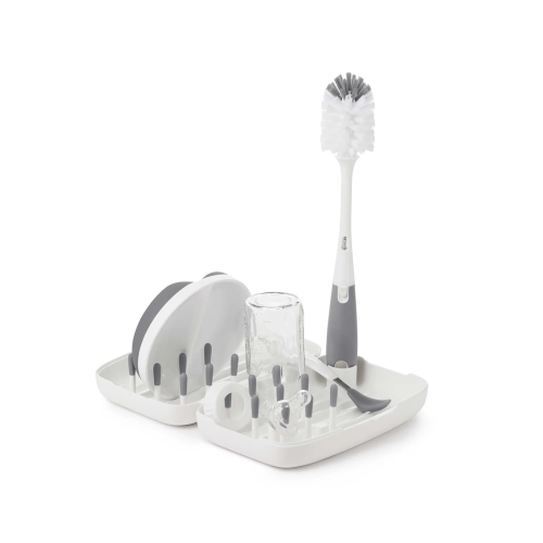 On the Go Drying Rack & Bottle Brush - OXO TOT (Pebble)
