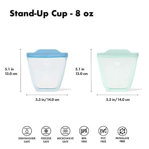 Silicone Reusable Bags 2 Piece Stand Up Cup Set - OXO TOT