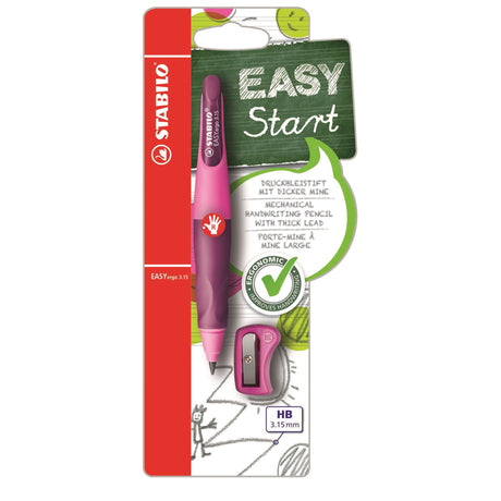 Ergonomic pink pencil for right-handed kids, featuring retractable graphite and a non-slip grip for easy writing.