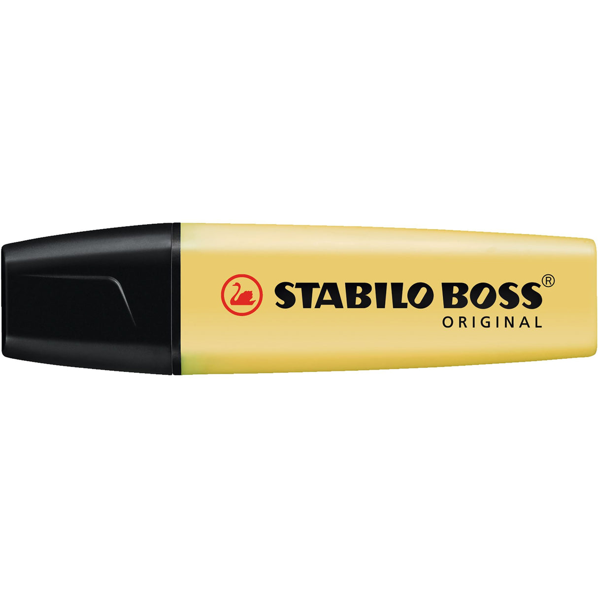 Stabilo Boss Highlighter in Pastel Milky Yellow, pack of 10 units, featuring a chisel tip for versatile highlighting.