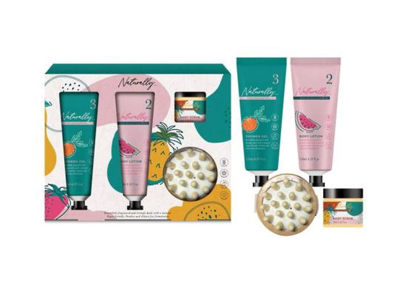 Women's Naturally Fruity 4 piece gift set in gift box