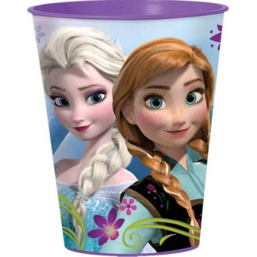 Colorful Frozen-themed plastic favor cups, pack of 3, holding 473ML each, perfect for parties and gatherings.