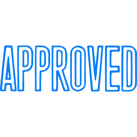Xstamper Cx-Bn 1008 Approved Blue stamp, pre-inked, produces 100,000 clear impressions, ideal for professionals.
