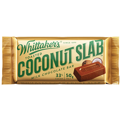 Whittaker's Toasted Coconut Slab 50 x 50g