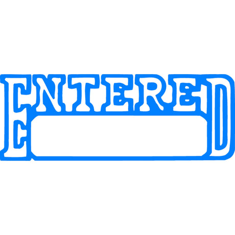 Xstamper Cx-Bn 1205 Entered/Date Blue is a durable pre-inked stamp providing up to 1 million clear impressions.