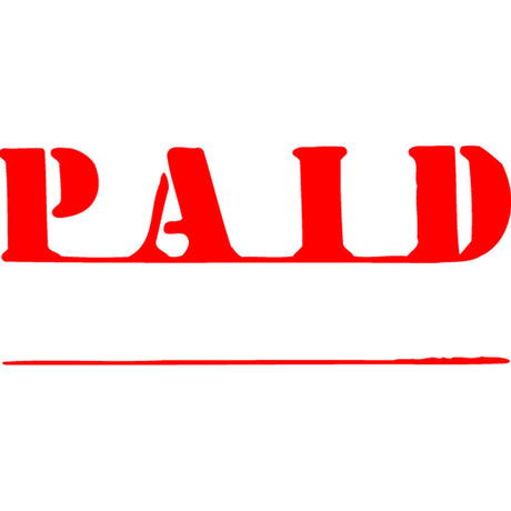 Xstamper Cx-Bn 1221 Paid Red stamp for marking invoices with up to 100,000 impressions and vibrant red ink.