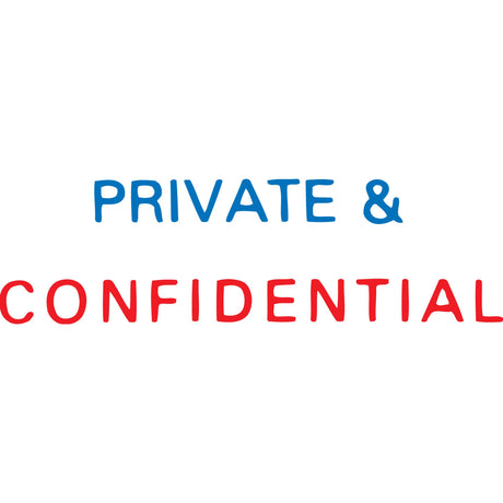 Xstamper Cx-Bn 2010 stamp in red and blue, ideal for marking private and confidential documents with long-lasting impressions.