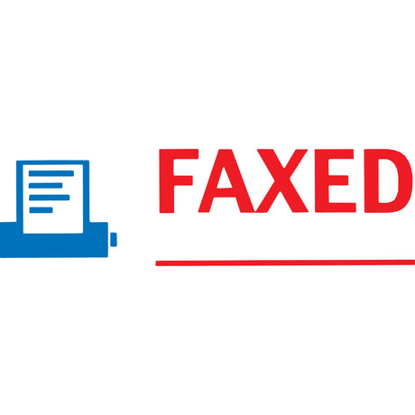 Xstamper Cx-Bn 2023 Faxed stamp in red and blue, pre-inked, delivers up to 100,000 clear impressions for efficient stamping.