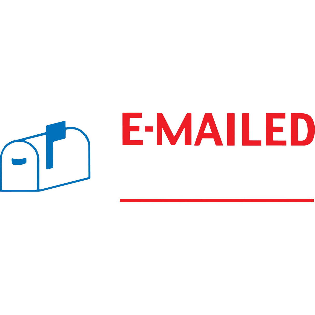 Xstamper Cx-Bn 2025 pre-inked stamp in red and blue, featuring a vibrant icon, suitable for office and home labeling tasks.