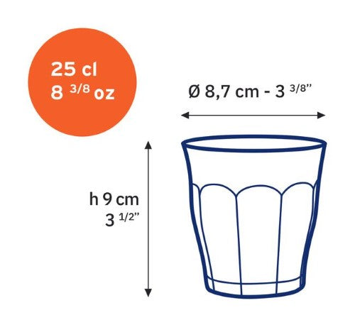 Duralex Picardie Tumbler Amber 250ml - Set 6