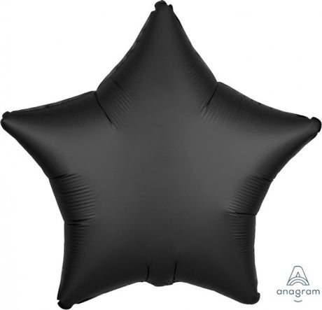 45cm star-shaped foil balloon in Luxe Onyx color, perfect for parties and celebrations, sold individually.