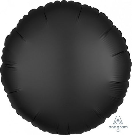 45cm black foil balloon with a luxurious satin finish, perfect for elegant celebrations and versatile decor.
