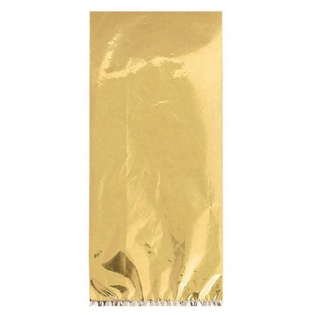 Gold cello party bags, 25 count, ideal for elegant gift packaging at celebrations and special occasions.