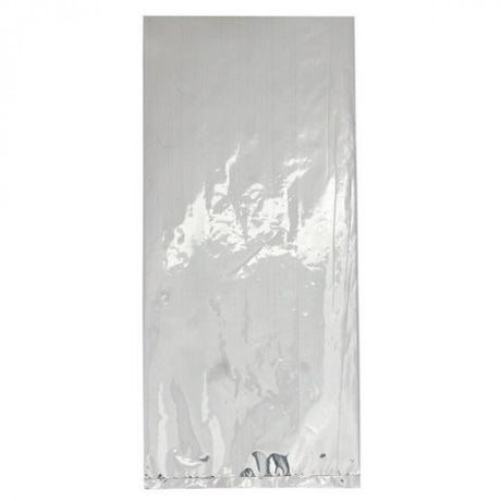 Silver Cello Party Bags Small, 9.5x4 inches, pack of 25, perfect for stylish party favors and gifts.