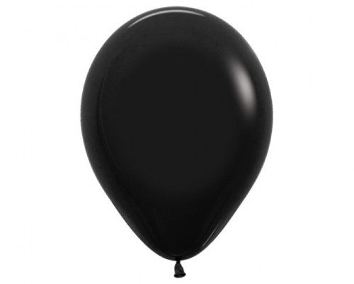 Pack of 6 Sempertex 45cm fashion black latex balloons for elegant party decor and celebrations.