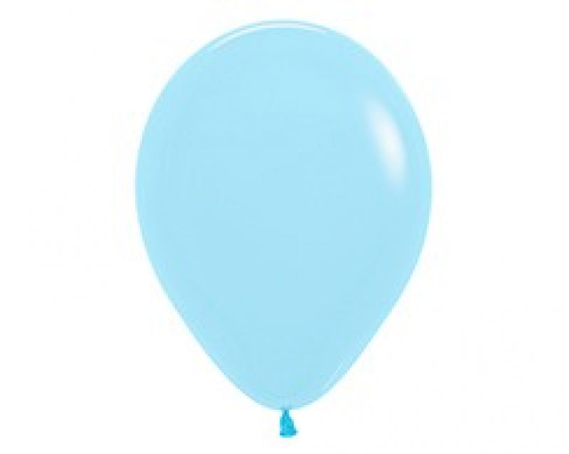 Pack of 25 pastel matte blue latex balloons, 30cm, perfect for elegant celebrations and versatile party decorations.