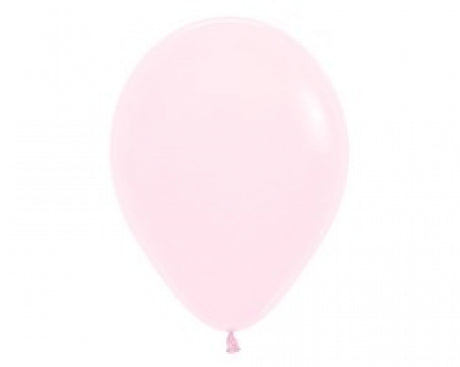 Pack of 50 pastel matte pink latex balloons, ideal for elegant decorations at celebrations like birthdays and weddings.