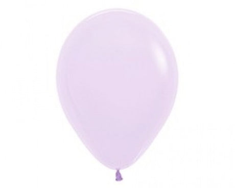 Pack of 25 pastel matte lilac latex balloons, perfect for elegant celebrations and versatile decor options.
