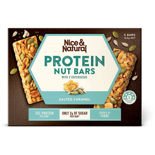Nice & Natural Salted Caramel Protein Nut Bars 5 x 33g