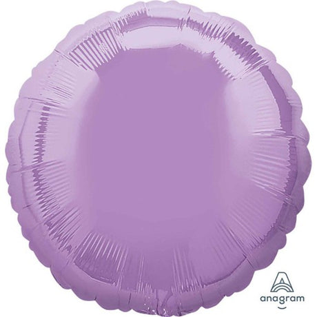 Pearl lavender circle balloon, 45cm, perfect for elegant celebrations like birthdays and weddings.