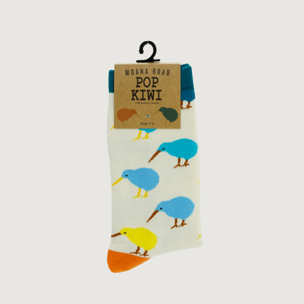 Moana Road - Jacquard Adult Socks - Pop Kiwi (Size 7-11) - Pack of 6