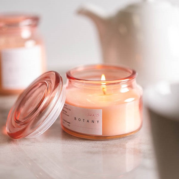 Scented Candle Botany Jar Pink Rose & Water Lily