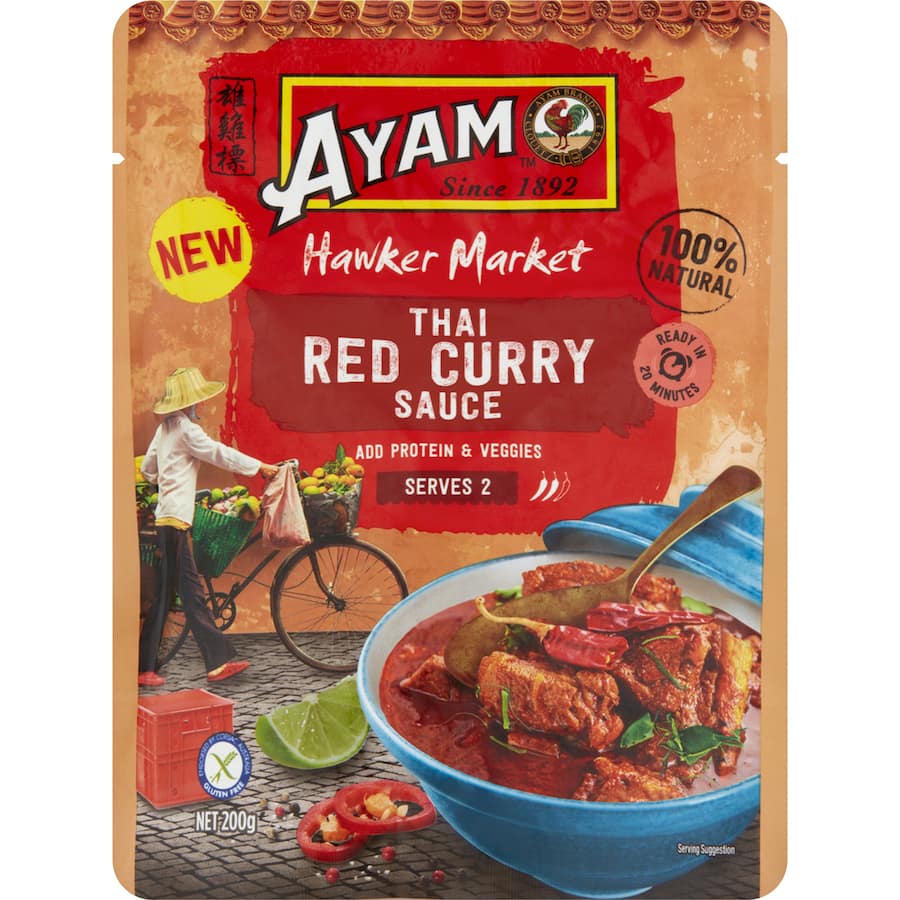 Ayam Curry Sauce Hawker Market Thai Red Packet 200g