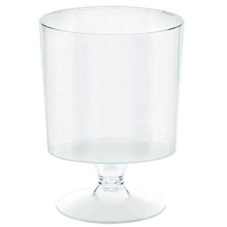 Elegant clear plastic mini catering pedestal cups, 5 oz, perfect for desserts and appetizers, pack of 10.