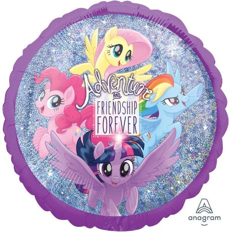 Vibrant 45CM My Little Pony foil balloon with holographic design, perfect for themed parties and celebrations.