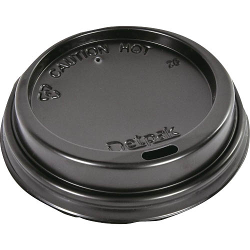 Hot Cup Lids - Detpak Smooth Black - 8oz 100 Pack