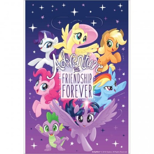Colorful My Little Pony loot bags, 9 inches, pack of 8 for themed parties or special celebrations.