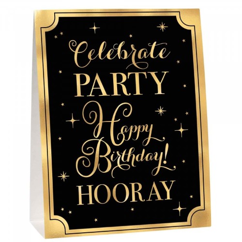 Gold Happy Birthday Buffet Decorating Kit