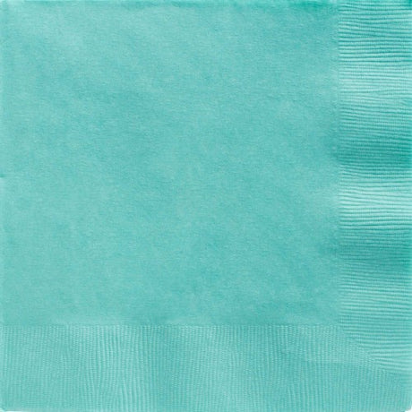 Pack of 20 Robin's-Egg Blue beverage napkins, stylish and eco-friendly for elegant drink service at any occasion.