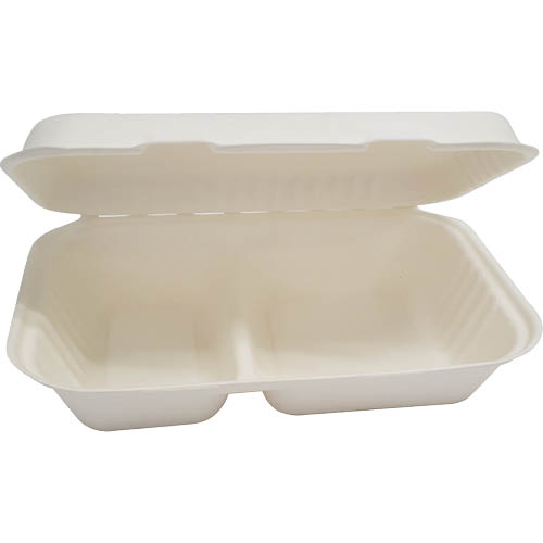 Savpac Sugarcane Two Compartment Meal Box 1000ml 25pk